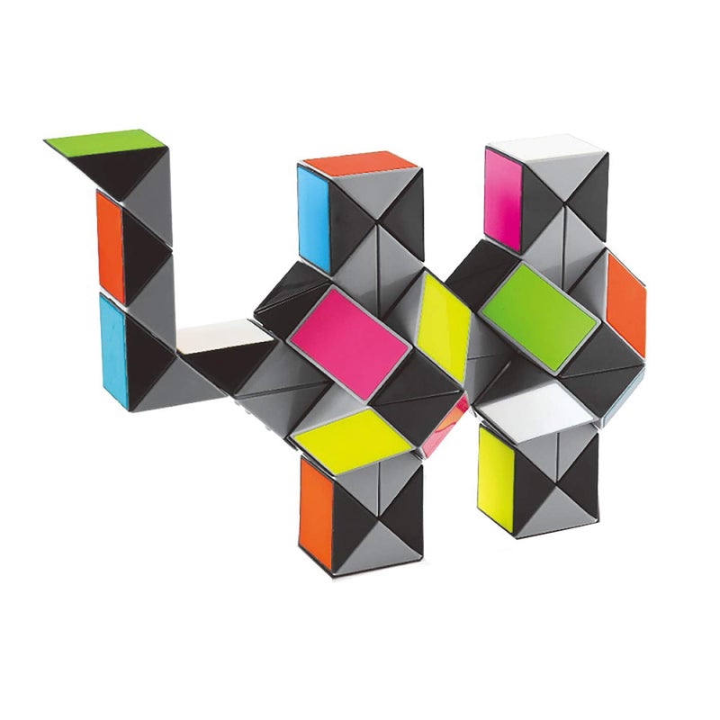 Ahyuan Larger Snake Cube Puzzle Fidget Sensory Toy Vivid Rainbow 8 Colors Magic Ruler Twist Cube Puzzle Games Brain Teaser Puzzles Top Anti-Anxiety Fidget Twisty Toys (72 Wedges) - Image 1